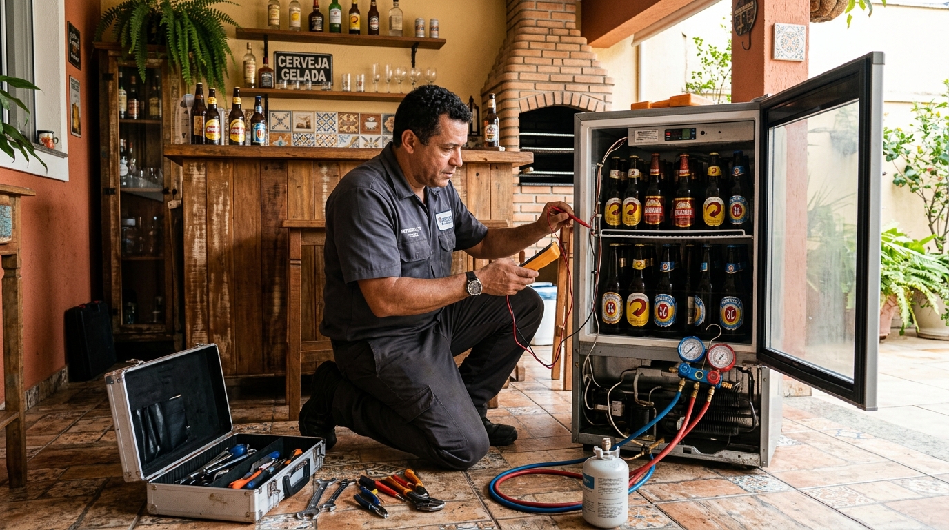 Aplicação de gás refrigerante em cervejeira atendida em Viamão‑RS